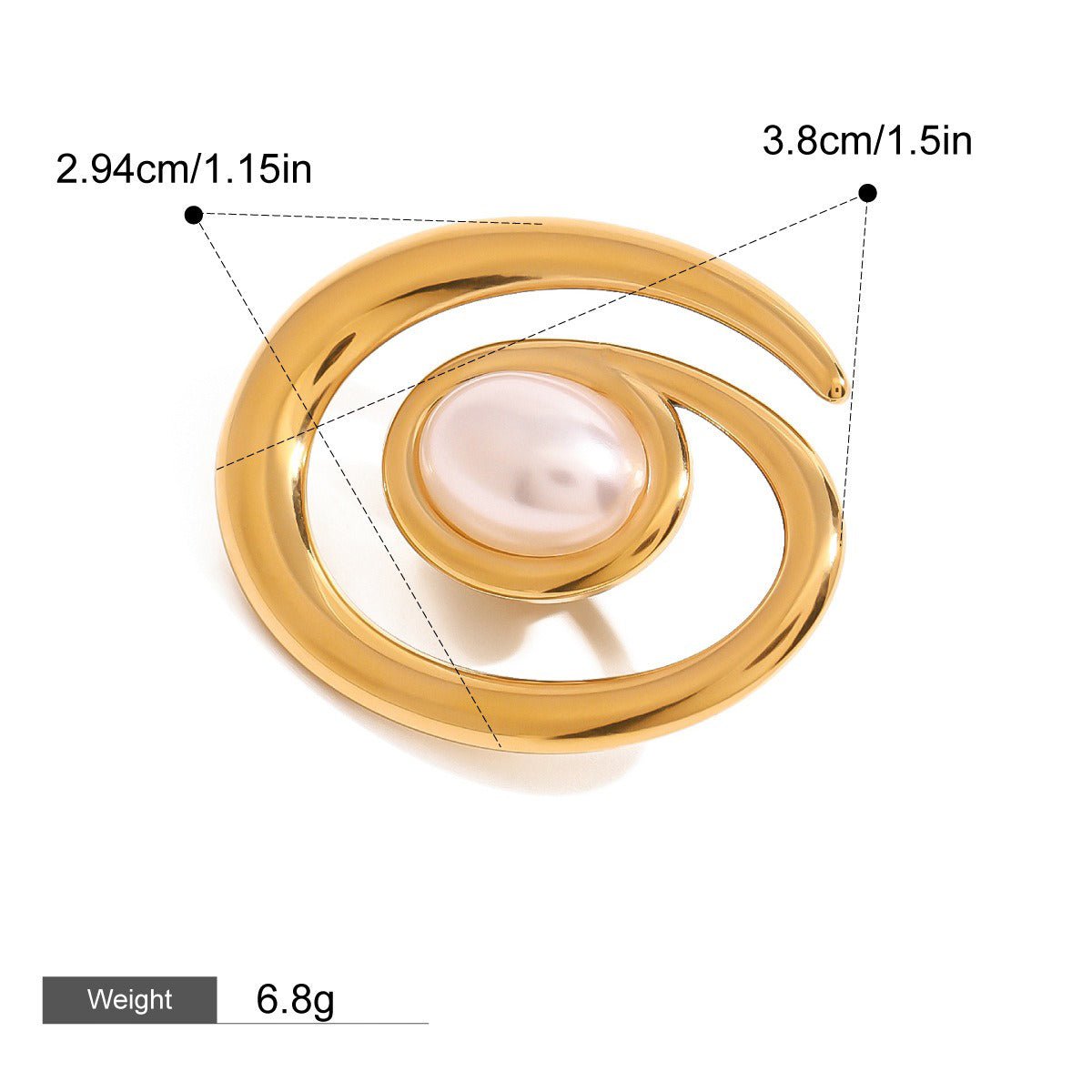 Velóra Aura – Spiral Pearl Brooch - VELORÁ