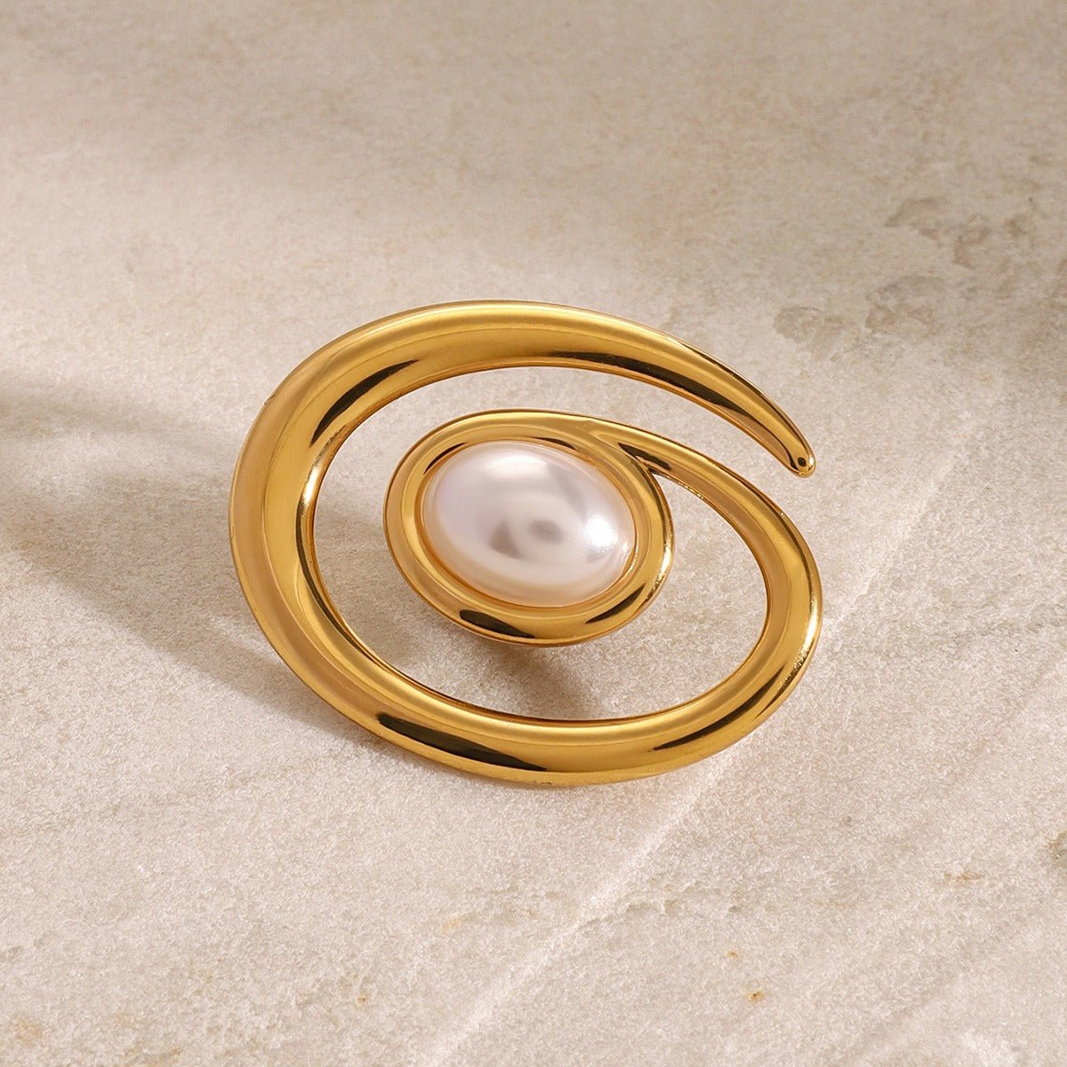 Velóra Aura – Spiral Pearl Brooch - VELORÁ