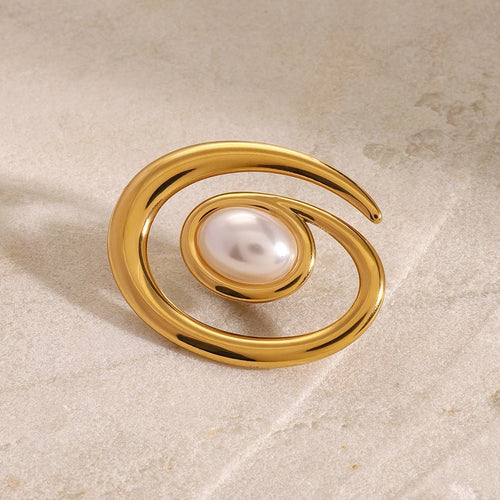 Velóra Aura – Spiral Pearl Brooch - VELORÁ