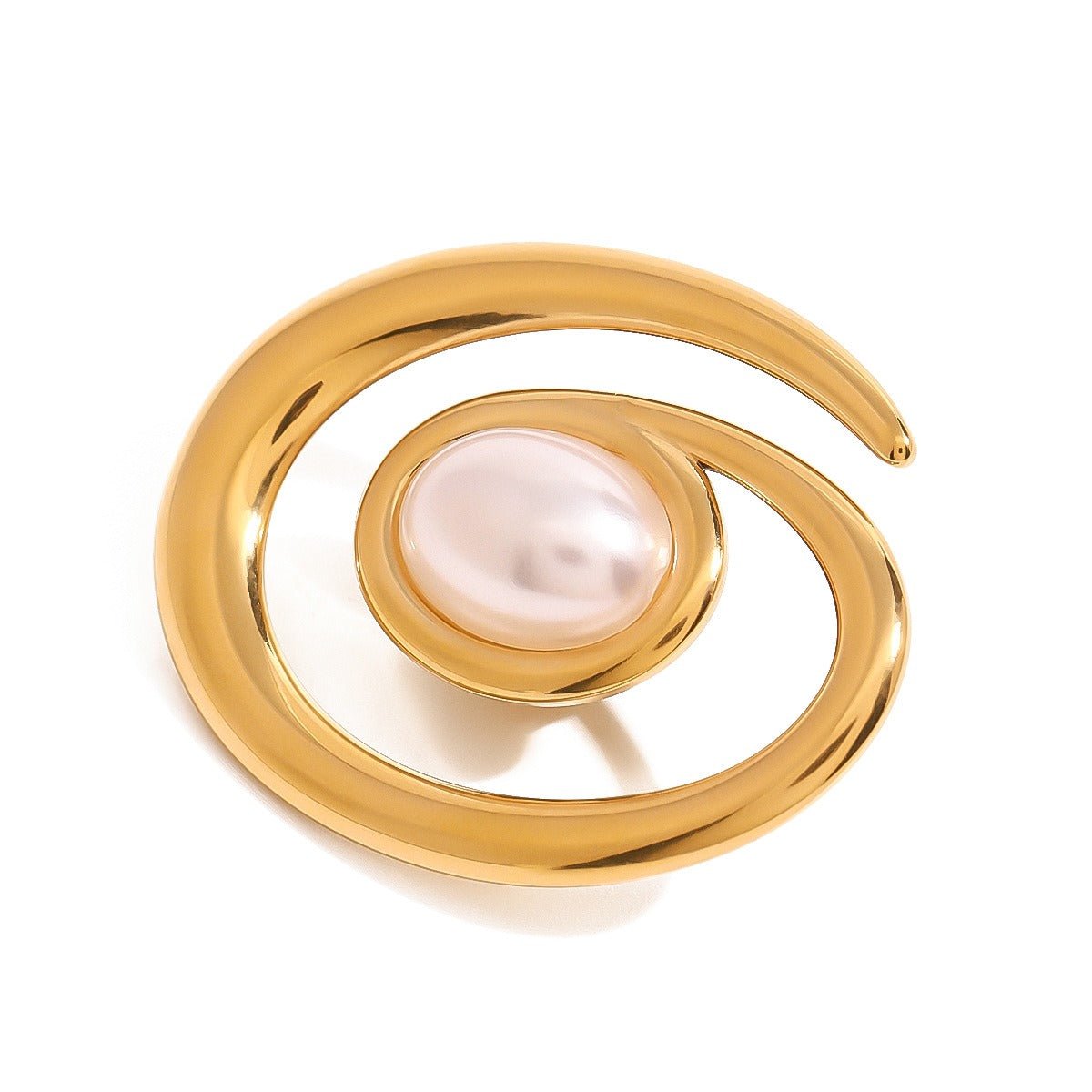 Velóra Aura – Spiral Pearl Brooch - VELORÁ