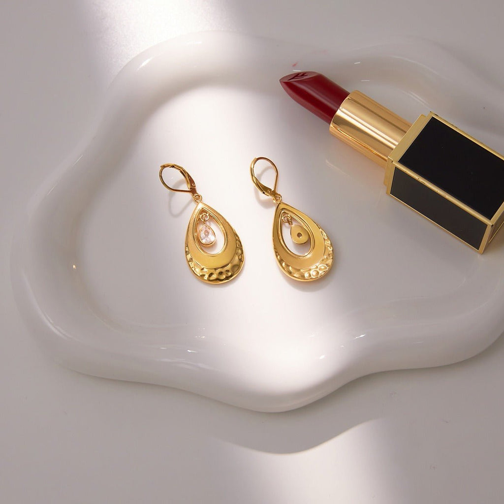 Velóra Auri – Luxe Drop Zircon Hoops - VELORÁ