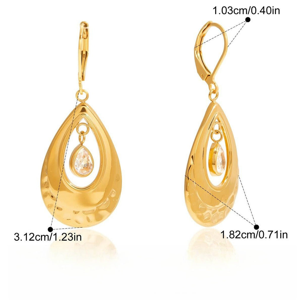 Velóra Auri – Luxe Drop Zircon Hoops - VELORÁ