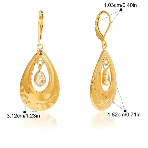 Velóra Auri – Luxe Drop Zircon Hoops - VELORÁ