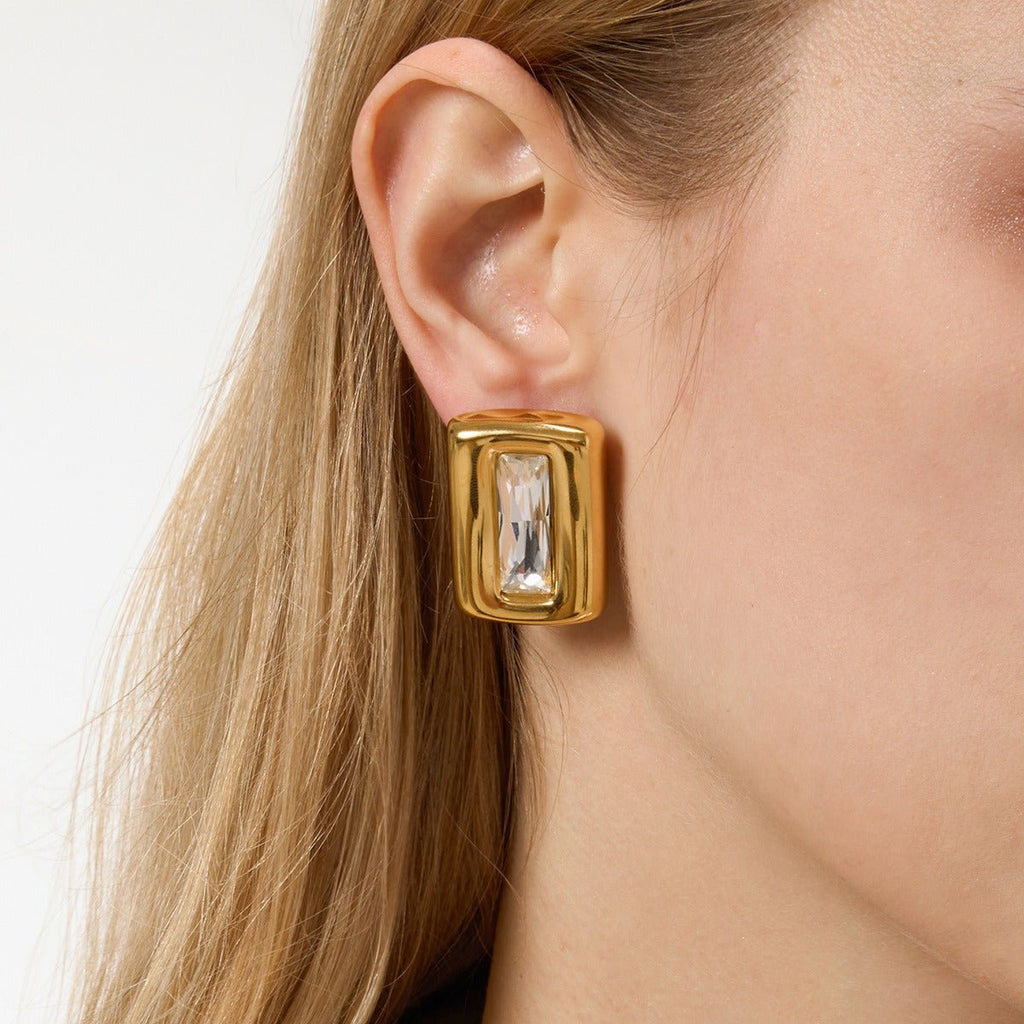 Velóra Auri – Square Zircon Studs - VELORÁ