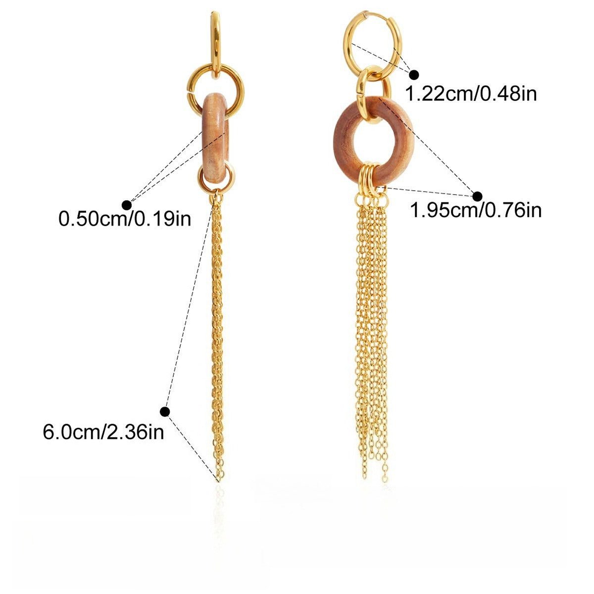 Velóra Auri – Wooden Luxe Tassel Earrings - VELORÁ