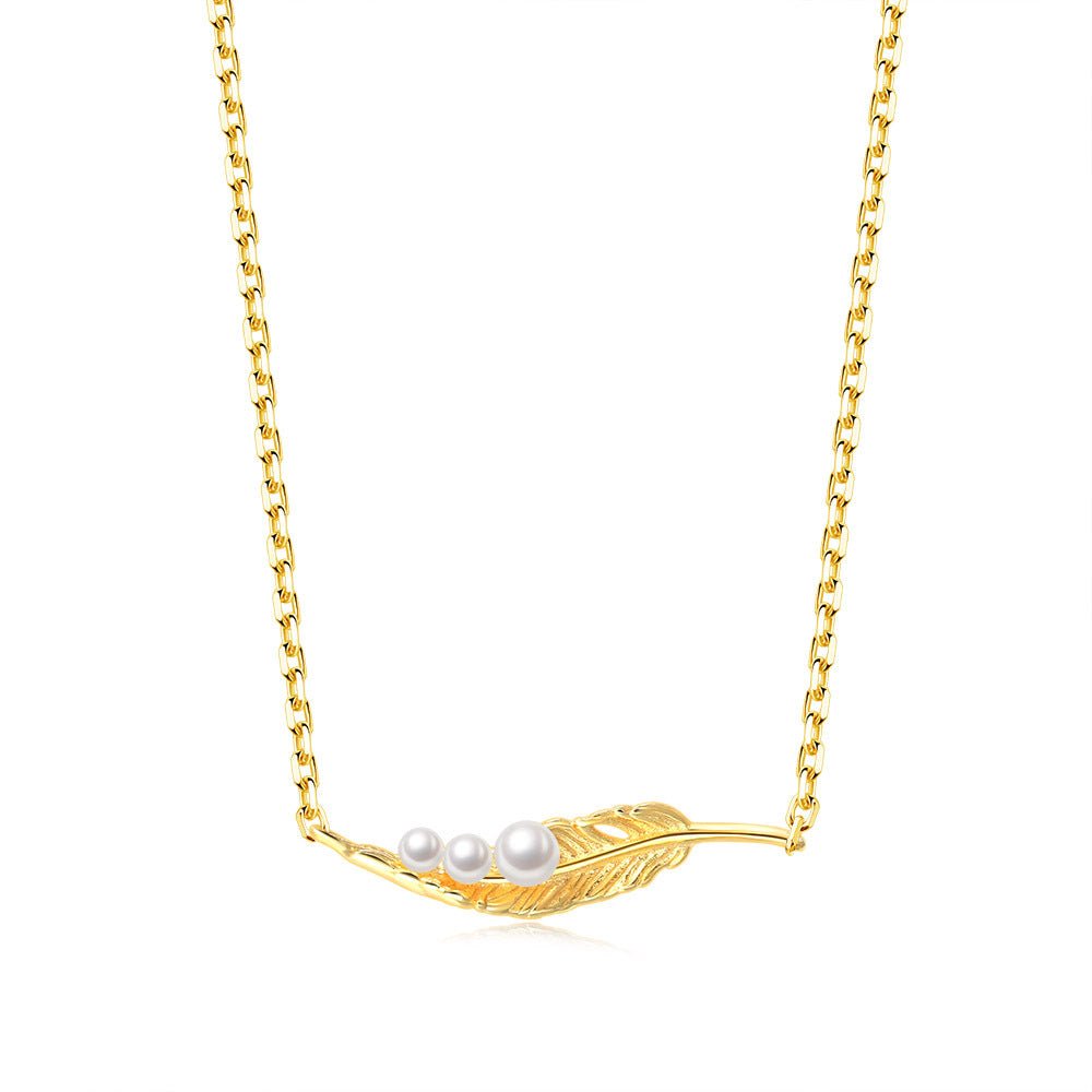 Velóra Feather Pearl Necklace - VELORÁ