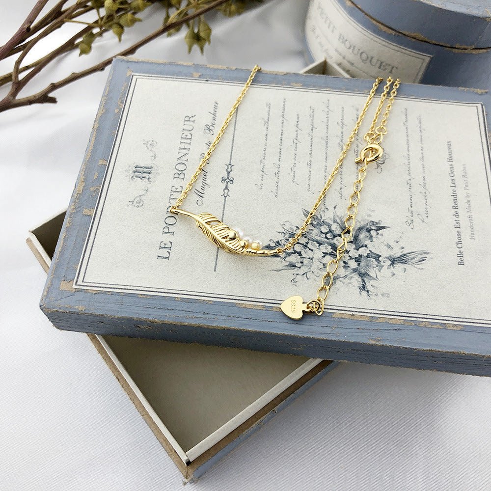 Velóra Feather Pearl Necklace - VELORÁ