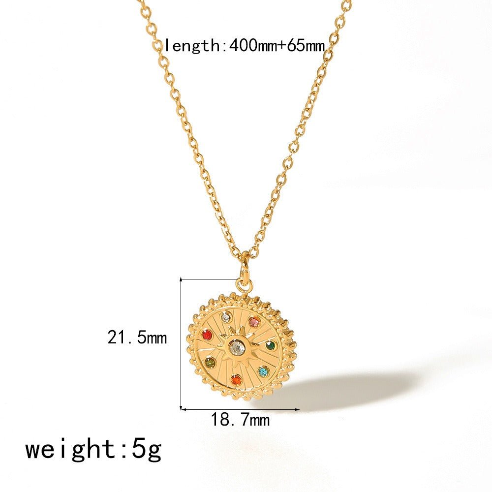 Velóra Nóva – Radiant Embossed Pendant Necklace - VELORÁ
