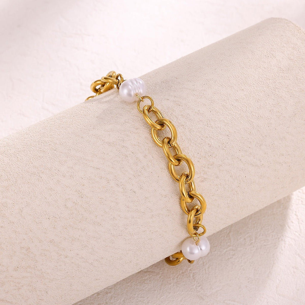 Velóra Sélene – Dual Pearl Gold Bracelet - VELORÁ
