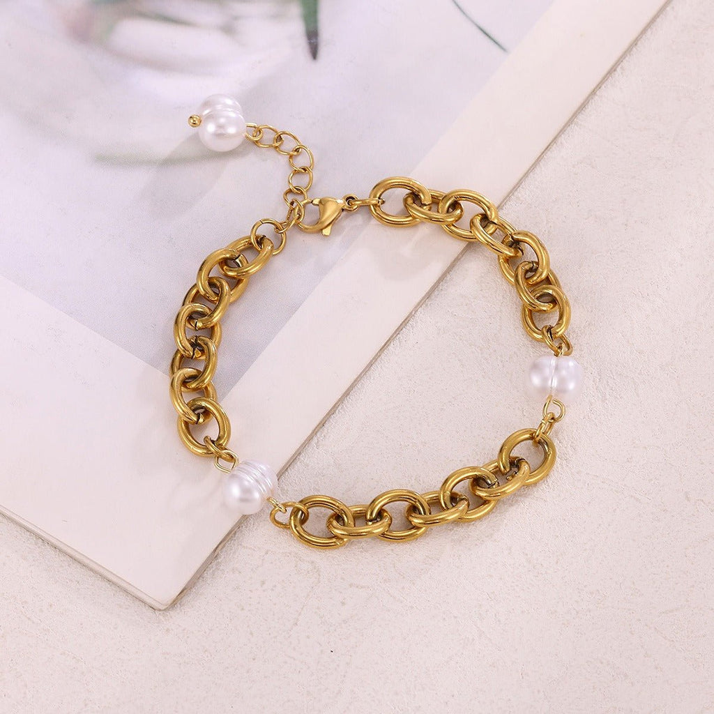 Velóra Sélene – Dual Pearl Gold Bracelet - VELORÁ
