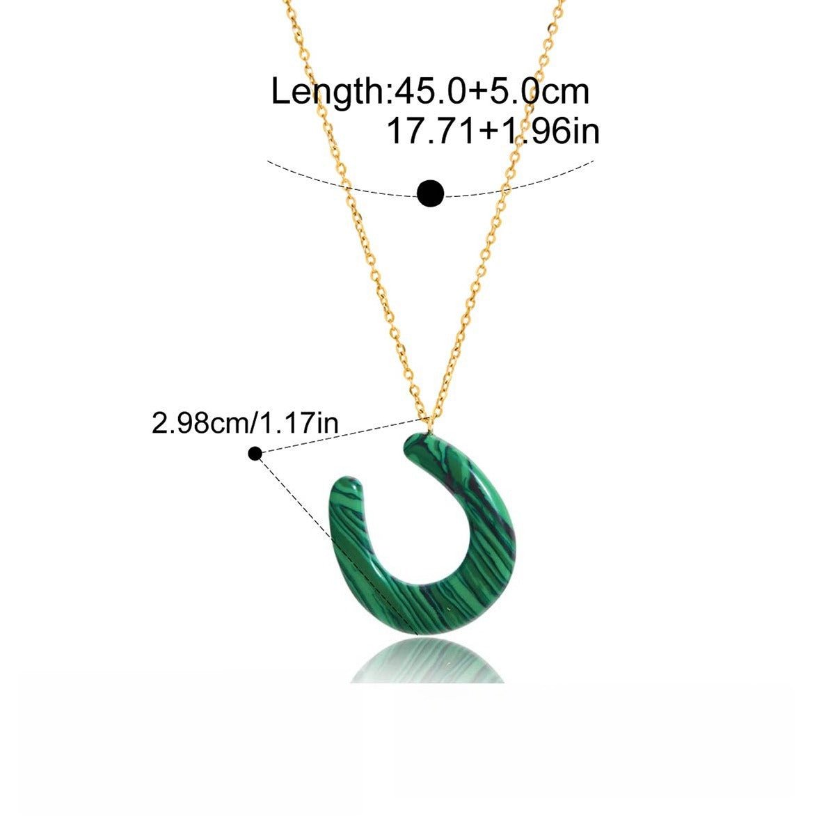 Velóra Sélene – Tiger’s Eye & Malachite Horseshoe Pendant - VELORÁ