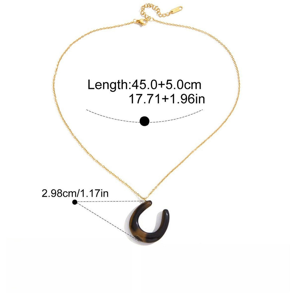 Velóra Sélene – Tiger’s Eye & Malachite Horseshoe Pendant - VELORÁ