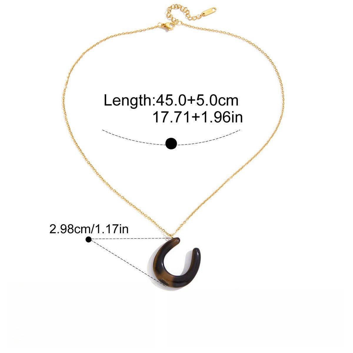 Velóra Sélene – Tiger’s Eye & Malachite Horseshoe Pendant - VELORÁ