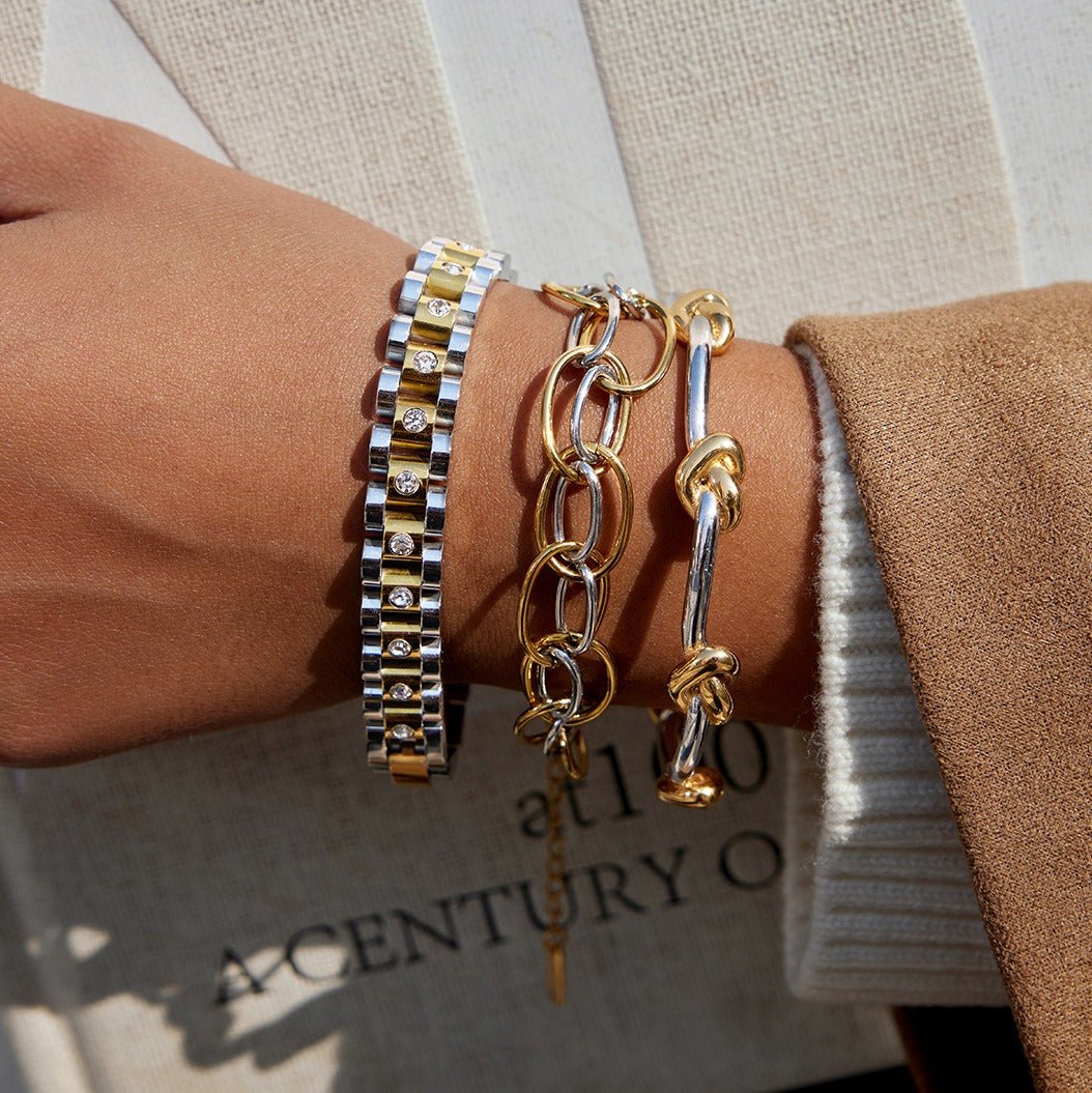 Velóra Sélene – Two - Tone Luxe Titanium Bracelet - VELORÁ
