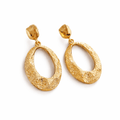 Vintage Geometric Oval Metal Earrings - VELORÁ